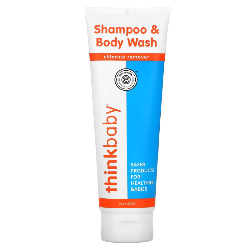 Thinkbaby Chlorine Remover Shampoo & Body Wash – Safe, Gentle After Swim Baby Bath Soap – Natural No Tears Foaming Cleanser for Kids Hair & Body - 8oz - BeesActive Australia