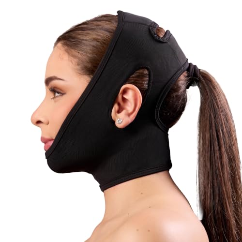 Shape Concept 301 Chin Strap Support Band Neck Face High Compression Medium (Pack of 1) Black