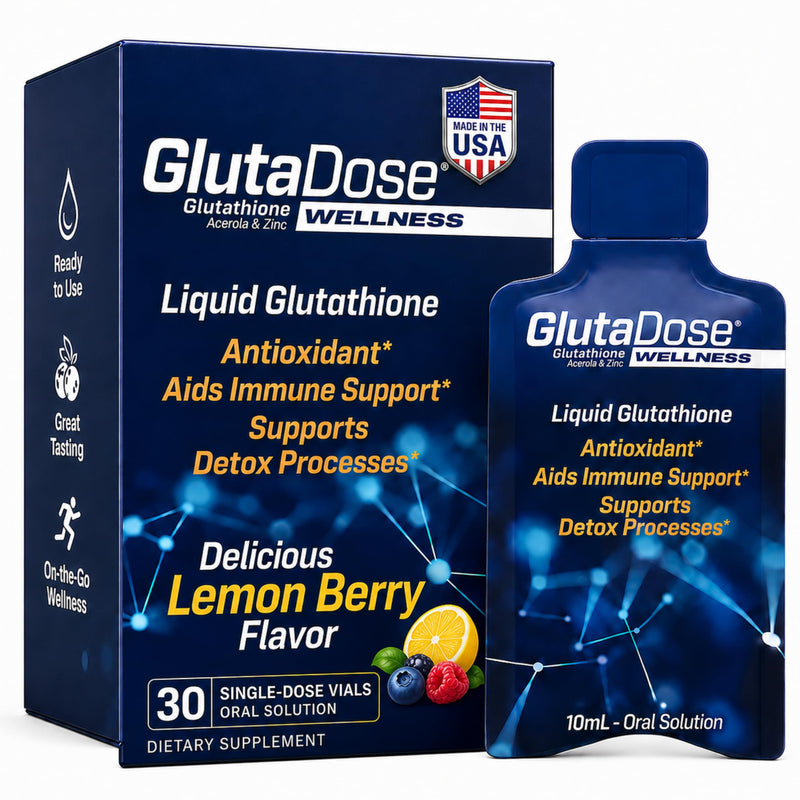 Liquid Glutathione Supplement, Lemon Berry Flavored Acerola Energy Booster w/Zinc, Daily Vitamins & Minerals, Zero Sugar Formulation, Everyday Auto-Immune Support for Adults, 0.34 fl oz, Pack of 30 Berry lemonade 0.34 Fl Oz (Pack of 30)