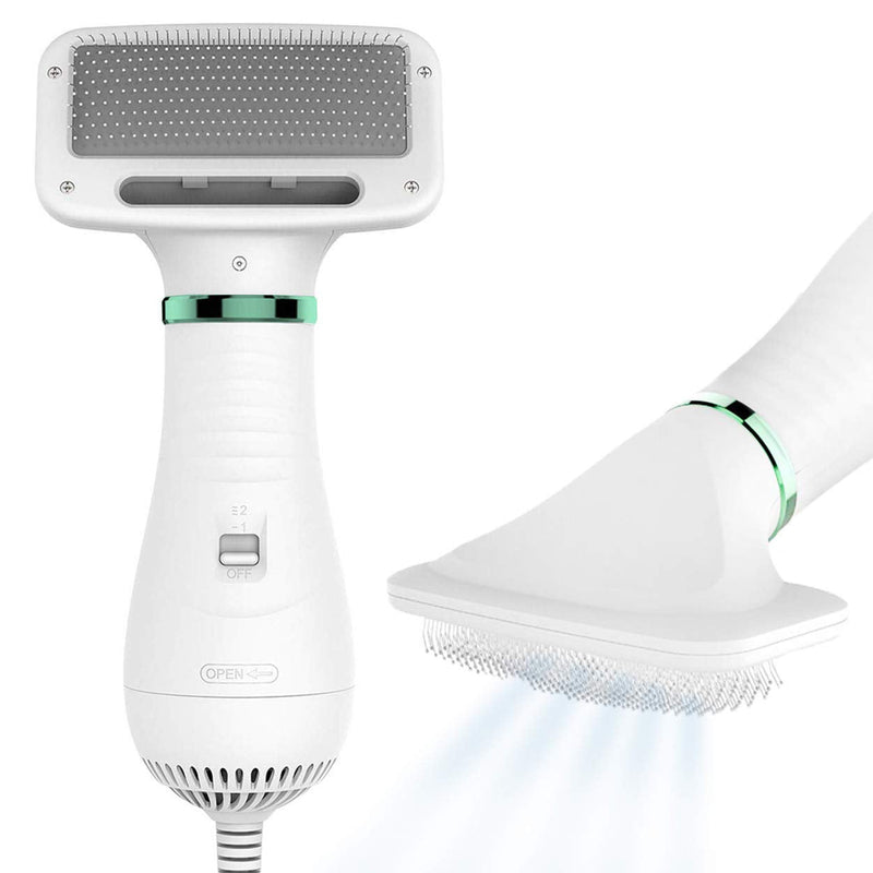 2-in-1 Dog Hair Dryer with Slicker Brush for Small-Sized Dogs and Cats | Pet Hair Dryer | Dog Blow Dryer | 300 Watts, 75-85 dB, Adjustable Temperature, Overheat Protection - BeesActive Australia