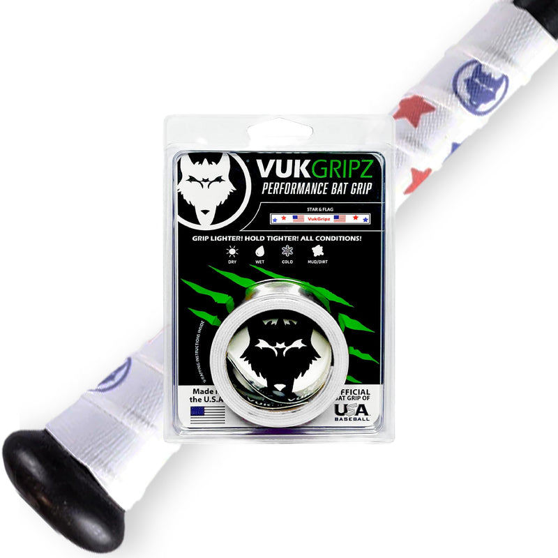 VukGripz USA Made Baseball Bat Grip Tape - Non Sticky, Friction Based, Moisture Wicking, Vibration Reducing Softball Batting Grips - Official Bat Tape Grip Supplier of USA Baseball Legacy Stars and Flags - BeesActive Australia