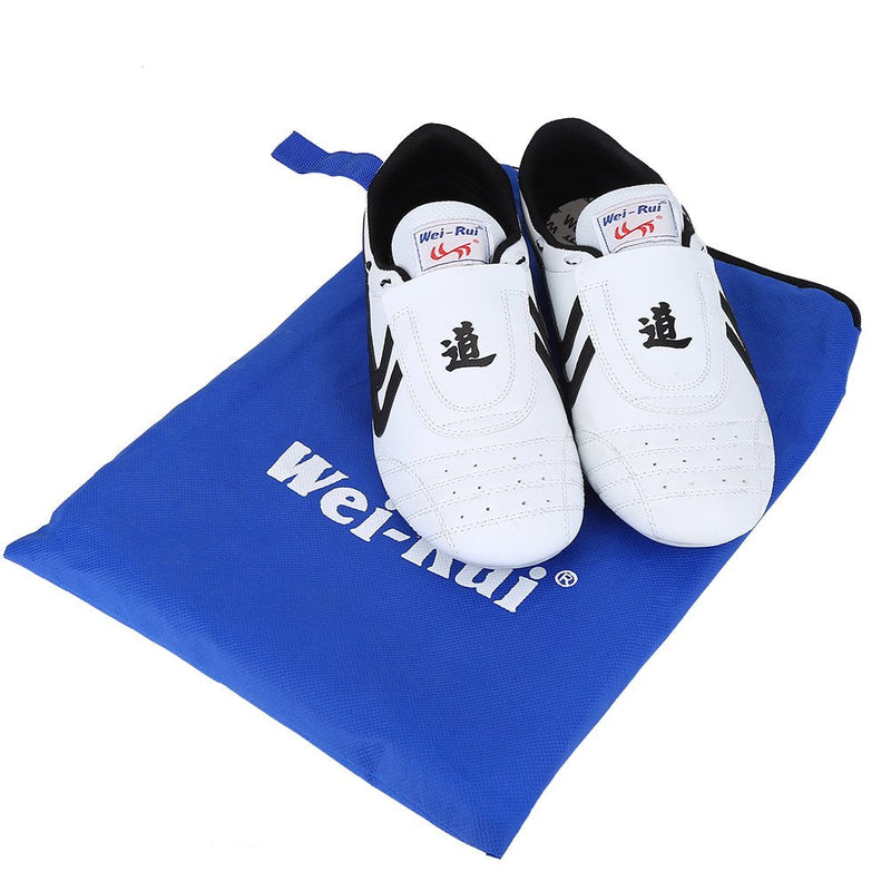 Unisex Taekwondo Shoes, Martial Arts Sports Shoes Sports Boxing Karate Martial Arts Taichi Shoes Lightweight Shoes for Kids Women Men Adult with a Storage Bag(8.5) White - BeesActive Australia