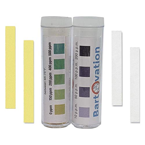 Restaurant Sanitizer Test Kit for QAC Quaternary Ammonium 0-500 ppm Quat & Chlorine 10-200 ppm Chemical Test Paper for Food Service [2 Vials of 100 Paper Strips] - BeesActive Australia
