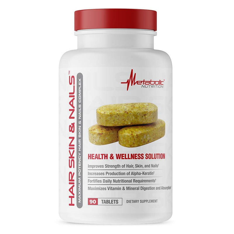 Metabolic Nutrition Hair Skin & Nails Maximum Potency Health and Wellness Solution 90 Tablets