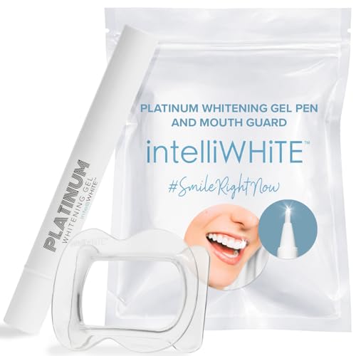 intelliWHITE Platinum Teeth Whitening Pen Kit with Mouth Guard, 14% Hydrogen Peroxide Whitening Treatment, Removes Stains, Safe for Veneers Crowns & Caps, Dentist Formulated, Made in USA