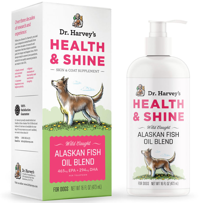 Dr. Harvey's Health & Shine Alaskan Fish Oil Blend for Dogs - Supports Healthy Heart, Brain, and Eyes (16 fl. oz.) - BeesActive Australia