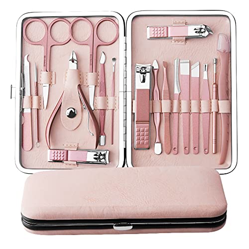 Manicure Sets For Women Gift Manicure set Prosesional, Nail Clippers Manicure Kit Pedicure Kit 18 in 1 Aceoce Luxury Manicure Pedicure Set kit Travel Gifts Choice for Women Mother Men Rose Gloden