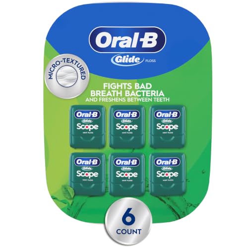 Oral-B Glide Dental Floss with Scope Outlast Mint Flavor, Value 6 Pack (40m Each) 786 Foot (Pack of 1)