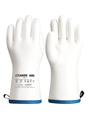 LANON Liquid Silicone Oven Mitts,Heat Resistant,Coral Air Liner,White,Large White Regular L/9