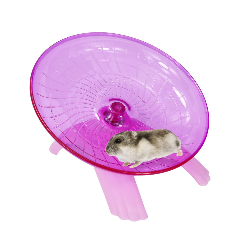 Hamster Flying Saucer Silent Running Exercise Wheel for Gerbil Rat Mouse Hedgehog Small Animals (Pink) Pink - BeesActive Australia