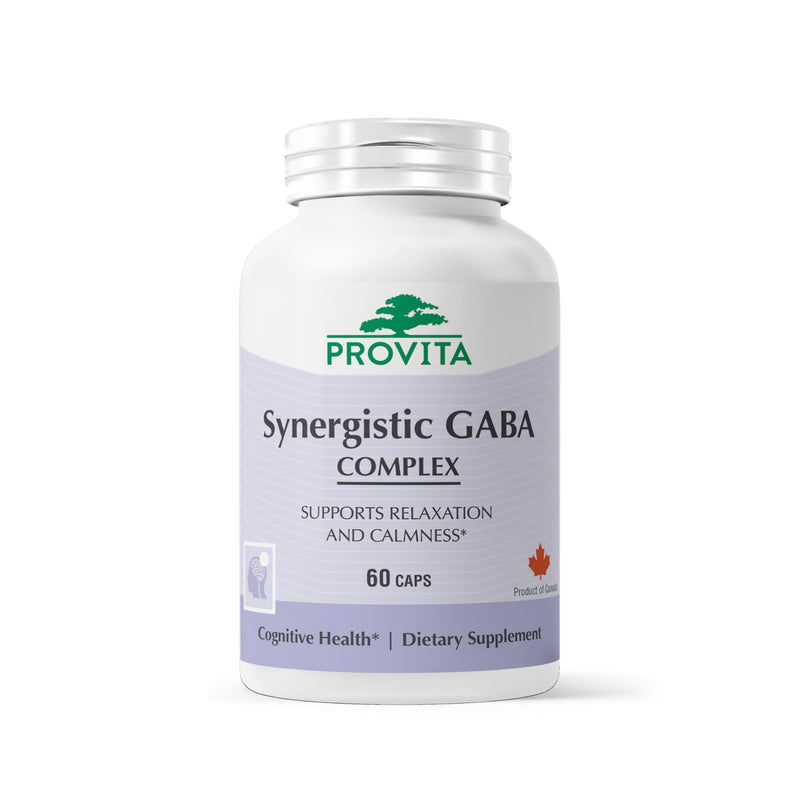 PROVITA Synergistic GABA Complex | GABA Supplement | with B6 & Glutamic Acid | Stress Relief Supplement | Mood Support | Relaxation & Calmness | Brain Support | Mood Enhancer | 60 Veg Capsules