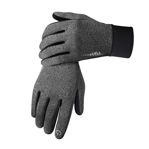 SIMARI Winter Gloves for Women Men - Cold Weather Thermal Touch Screen Ski Snow Glove Liners, Non-Slip Palm & Warm Fleece Lined, for Running Cycling Driving Hiking Walking Sports Outdoor Texting Work Grey X-Large