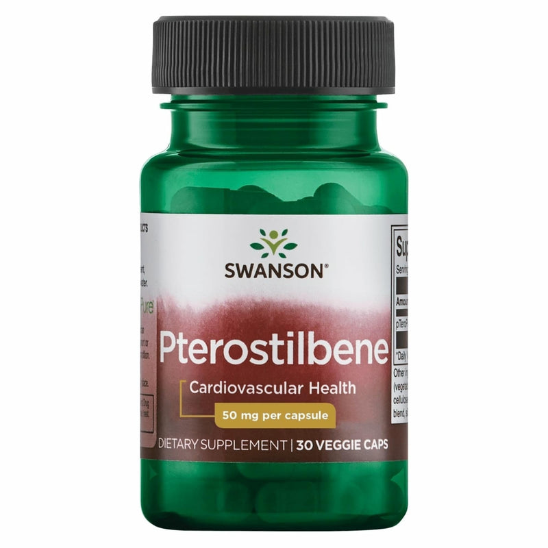 Swanson Pterostilbene 50 mg 30 Veg Caps | A Phytonutrient Similar to Resveratrol But Better Absorbed, Offering Antioxidant Benefits in Veggie Capsules 30 Count (Pack of 1)