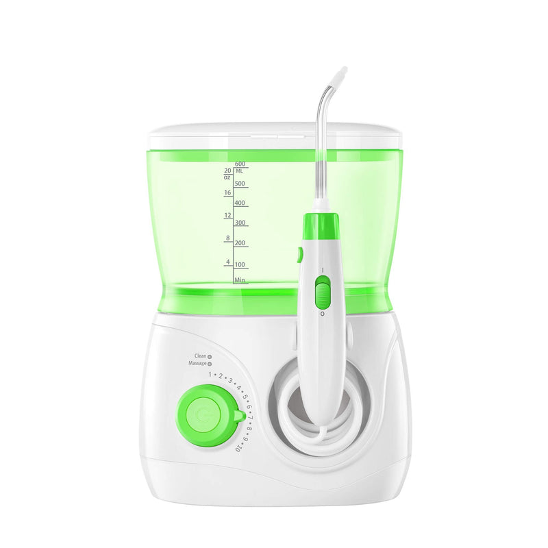 ToiletTree Products Children's Countertop Water Flosser - Dental Oral Irrigator for Kids - BPA-Free Dental Water Flosser with 600mL Capacity and Adjustable Water Pressure - Green - BeesActive Australia
