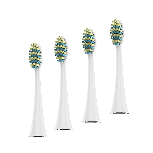 Voom Sonic White Pro 7 Series Replacement Toothbrush Heads – 4 Count – Soft Dupont Nylon Bristles – Electric Toothbrush Replacement Brushes – Dentist Approved Oral Care 4 Count (Pack of 1)