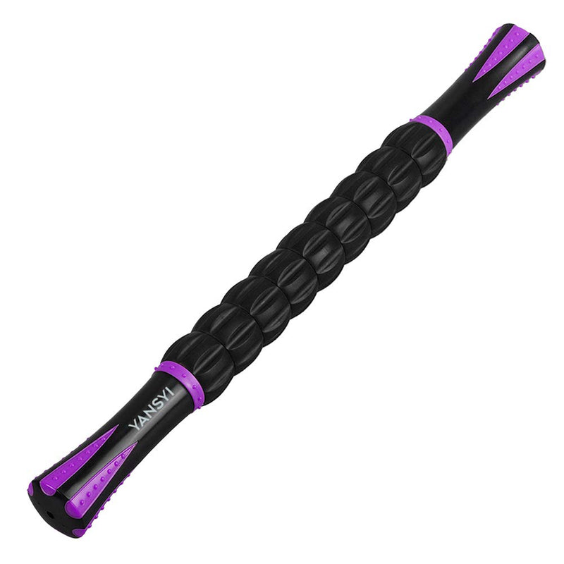 YANSYI Professional 9-Roller Deep Tissue Massage Stick - Portable Muscle Recovery Roller for Athletes, Relieves Post-Workout Soreness & Leg/Back Pain - Portable Physio Tool (Purple) Purple