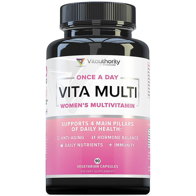 Vitauthority Multivitamin for Women Women’s Daily Multi-Vitamin Supplement with DIM, Iodine, Ashwagandha Supports Youthful Complexion, Healthy Cortisol and Estrogen Balance 30 Day Supply