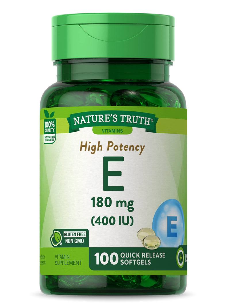 Nature's Truth Vitamin E Softgels | 400 IU | 100 Count | Non-GMO & Gluten Free Supplement - BeesActive Australia