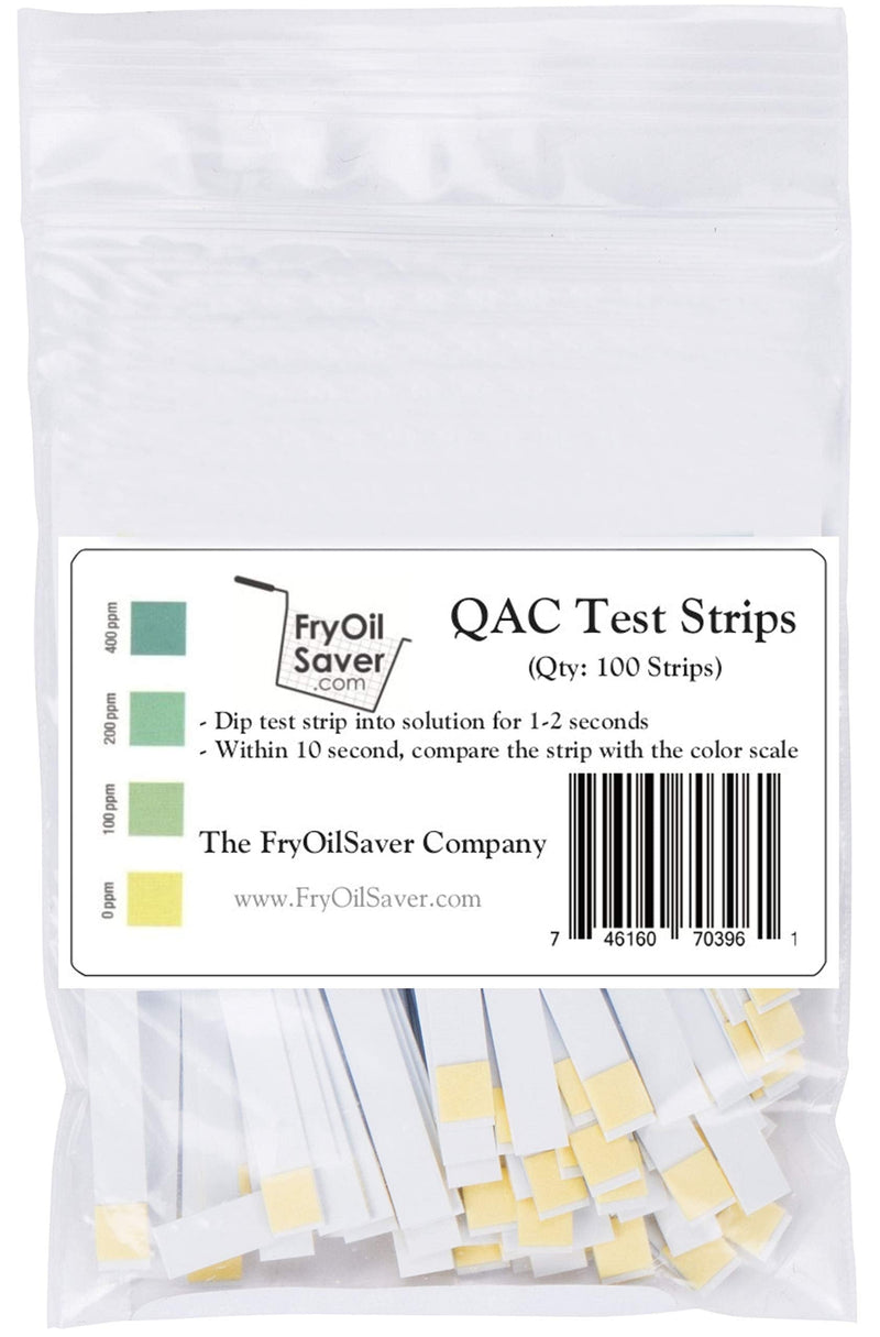 100x QAC Test Strips by FryOilSaver Co., 0-400PPM Quaternary Ammonium Sanitzer Testing Kit, Multi Quat Strips, Quaternary Ammonia Sanitizer Testing Strip for Hotel & Restaurants, Bar and Food Services 100 - BeesActive Australia