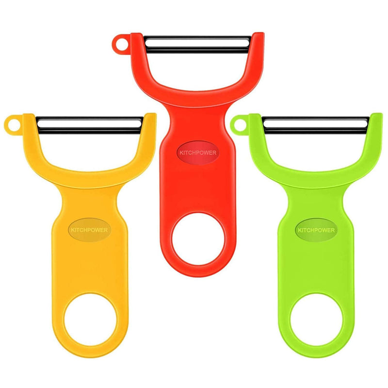 Original Vegetable Fruit Peeler Carbon Steel Blade 3 Pack Red/Green/Yellow… - BeesActive Australia