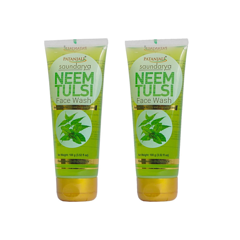 patanjali Neem Tulsi Face Wash 100gm / 3.52 fl oz - Pack of 2