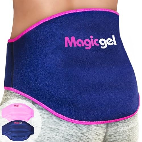 Magic Gel Ice Pack for Back Pain Relief | 2 Pack Reusable Lower Back Wrap for Hot or Cold Therapy | Relief for Lower Lumbar, Sciatic Nerve, Herniated or Degenerative Disc, Coccyx, Tailbone Pain Back Ice Pack