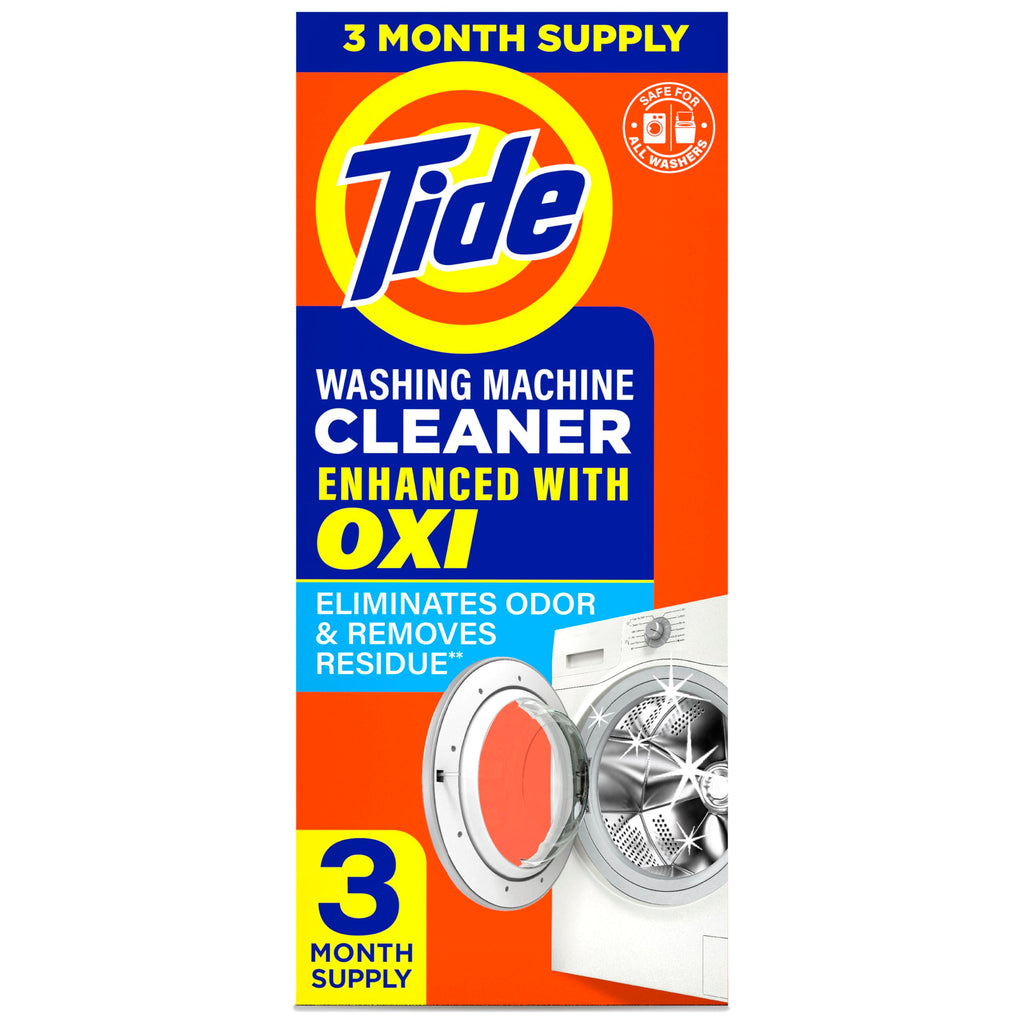 Washing Machine Cleaner by Tide, Washer Machine Cleaner with Oxi for Front and Top Loader Washer Machines, Deep Cleaning Odor Eliminator, 3 Month Supply 2.63 Ounce (Pack of 3) Fresh