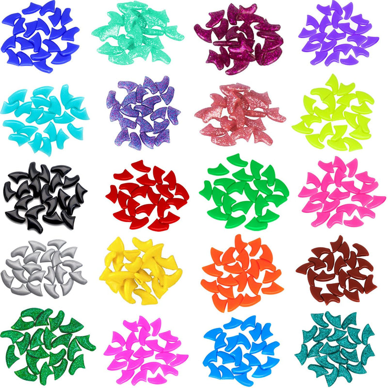 100pcs (10 Colors) Cat Nail Caps, Cat Claw Caps Cat Nail Covers with Adhesive Glue and Applicators (M) Medium - BeesActive Australia