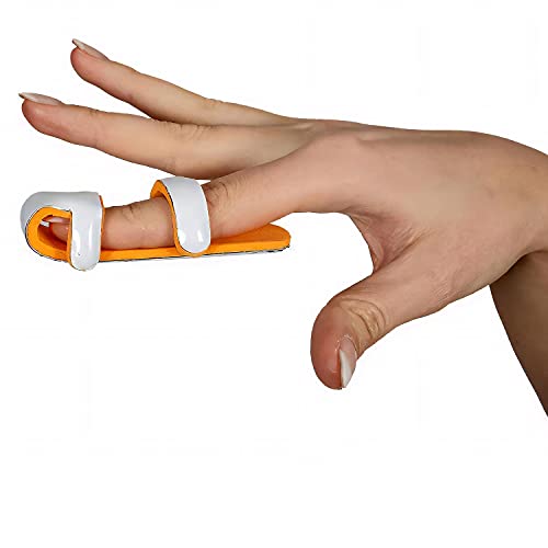 Armor Aluminum Baseball Finger Straightening Splint with Foam Lining to Immobilize Jammed Fingers, Mallet Injuries, or Knuckle Fractures Large