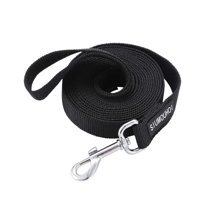 Strong Durable Nylon Dog Training Leash, 1 Inch Wide Traction Rope, 6 ft 10ft 15ft Long, for Small and Medium Dog (Black, 10 Feet) Black - BeesActive Australia
