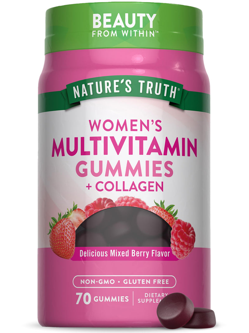 Nature's Truth Womens Multivitamin Gummies | 70 Count | Plus Biotin & Collagen | Berry Flavor |Non-GMO & Gluten Free Supplement 70 Count (Pack of 1)