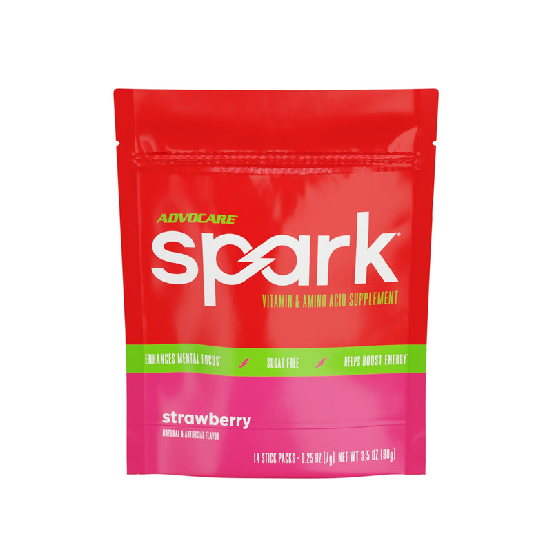 AdvoCare Strawberry Spark Energy, Vitamin & Amino Acid Supplement, 14 Packets - BeesActive Australia