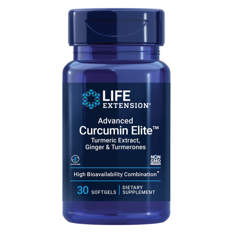 Life Extension Advanced Curcumin Elite Turmeric Extract, Ginger & Turmerones – For Healthy Inflammatory & Immune Response and Cardiovascualr & Brain Health – Gluten-Free, Non-GMO – 30 Softgels - BeesActive Australia