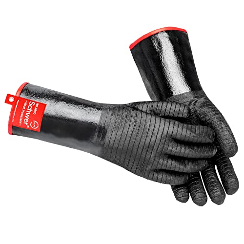Schwer Heat Resistant BBQ Glove for Oven & Fryer Smoker, CR8000, 14inch 1 Pair