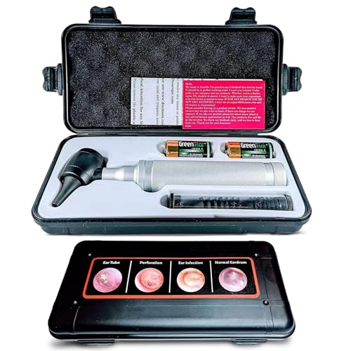 5th Gen Dr Mom Professional Otoscope - Full-Size with Our Largest Lens, Complete with Batteries and Hard Travel Case 1 Count (Pack of 1)