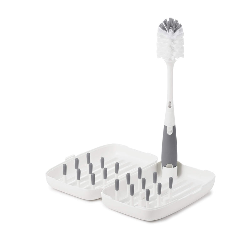 OXO Tot Travel Size Drying Rack with Bottle Brush- Gray Travel Drying Rack - BeesActive Australia