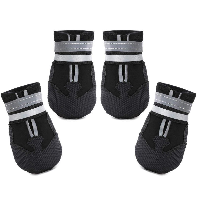 Winter Snow Dog Boots Neoprene Nonslip Rubber Sole Dog Shoes for Medium Large Dogs Black (Warm Lining) M ( 2.17" width ) - BeesActive Australia