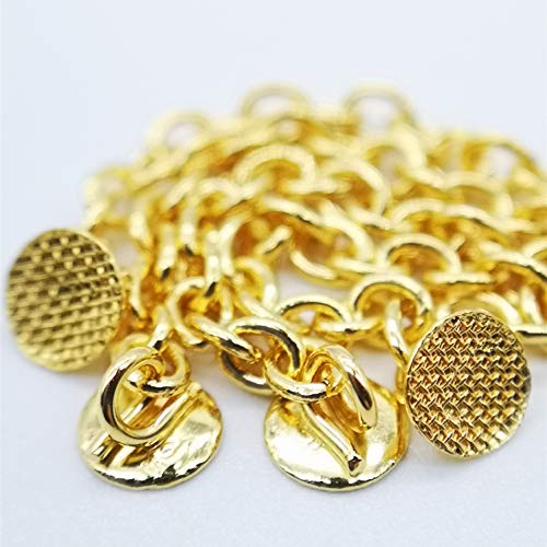 10 Packs Sino Dental Group Orthodontic Braces Eruption Appliance With Traction Chain,Gold/Sliver, Round/Retangular Base (Round, Golden)