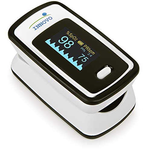 Innovo Deluxe iP900AP Fingertip Pulse Oximeter Blood Oxygen Saturation Monitor with Alarm, Plethysmograph and Perfusion Index without Bluetooth