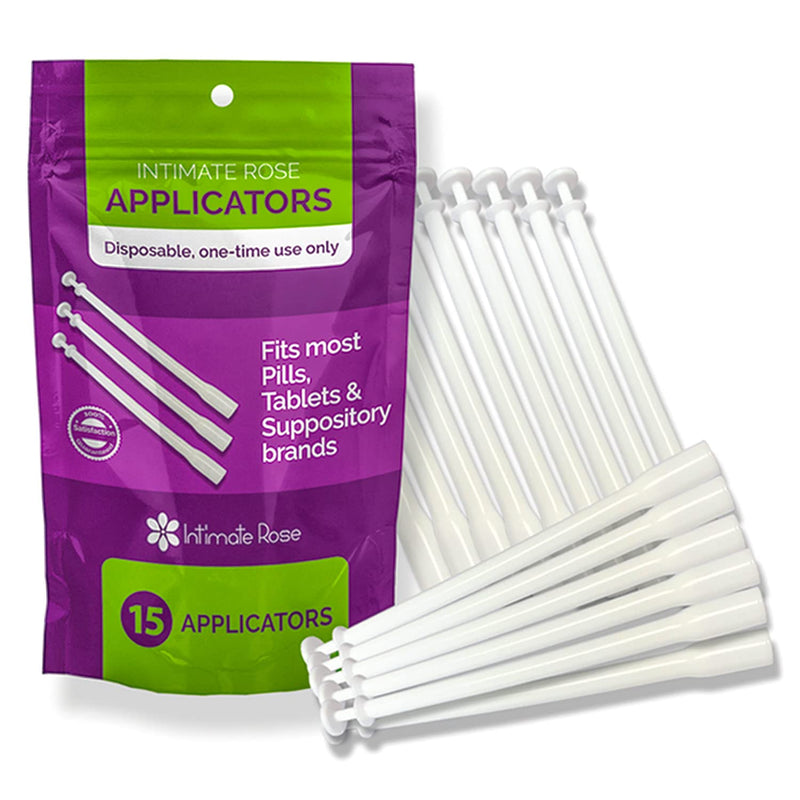 Intimate Rose 15 Count Vaginal Suppository Applicator - Fits Most Boric Acid Suppositories & Vaginal Suppository - Individually Wrapped Suppository Applicators from 15 Count (Pack of 15) - BeesActive Australia