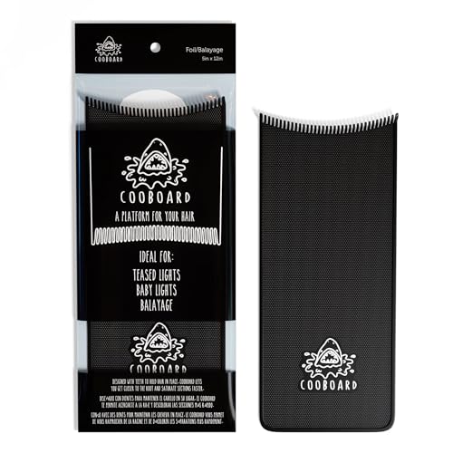 Authentic Cooboard Balayage Board with Teeth | Original Highlighting Paddle from The Maker of Cooboard Hair Highlighting Kit | Easy to Clean, Sturdy, Lightweight (Black) Black