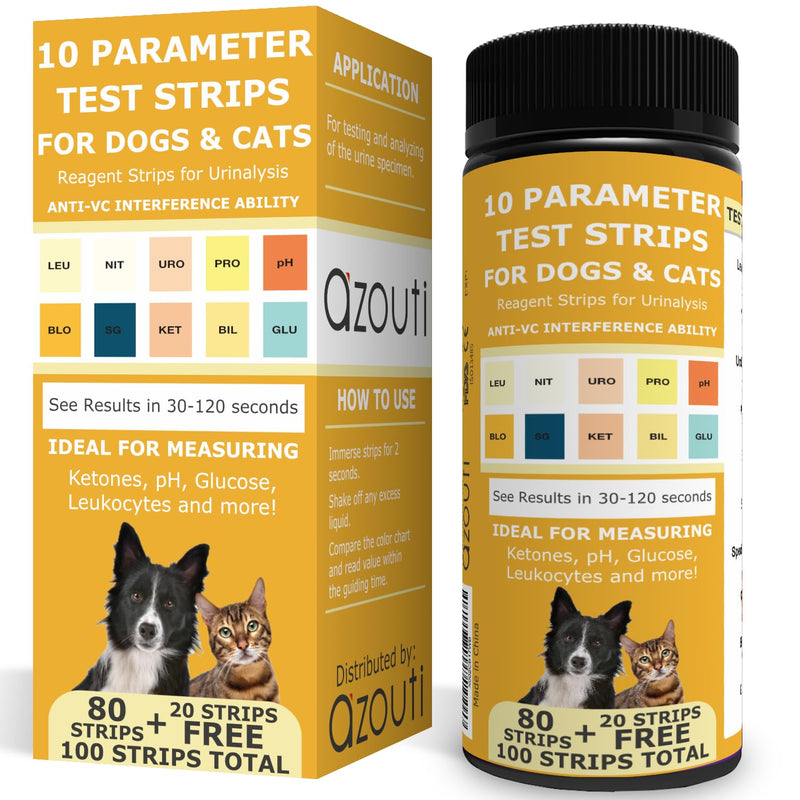 Pet Test Strips for Dogs, Cats, and Other Animal Pets. Accurate Urine Monitoring and Testing Kit That Helps Veterinarian Tests for Blood, Glucose, pH, Specific Gravity, UTI, Liver and Kidney Health. - BeesActive Australia