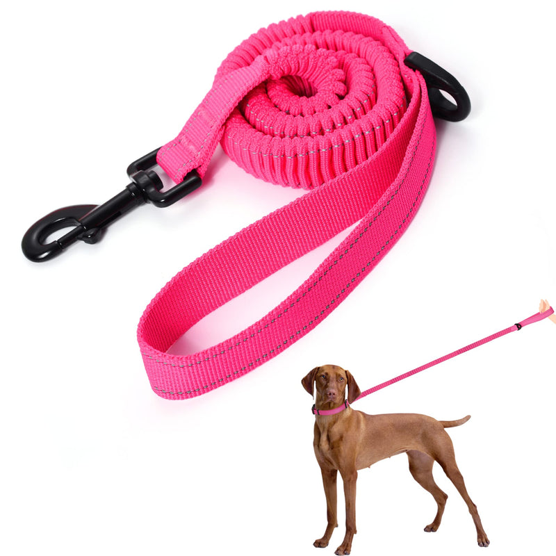 Mile High Life | Bungee Dog Leash | Gentle Pull Training Lead | Soft Comfort Texture | 3-5 Feet | for Dogs/Cats Under 20 lb (Pink) 3-5 feet-Pink - BeesActive Australia