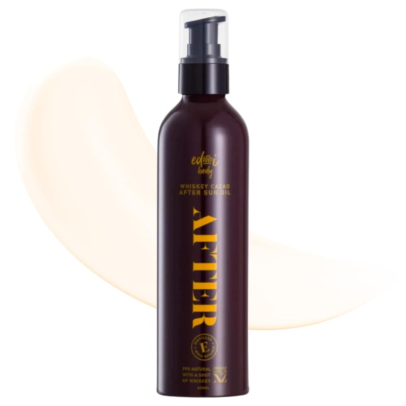 ed&i AFTER Whiskey Cacao Body Oil with Vitamin E, Hydrating and Nourishing for Dry Skin, Moisturizing After Shower Body Oil for Women, Non-Greasy Glow, 5.07 oz