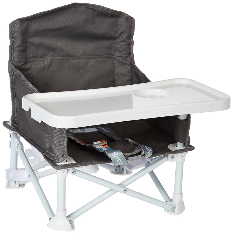 Regalo My Chair 2-in-1 Portable Travel Booster Seat & Activity Chair, Bonus Kit includes, Oversized Removable Tray with Cup Holder, Gray 1 Count (Pack of 1) - BeesActive Australia