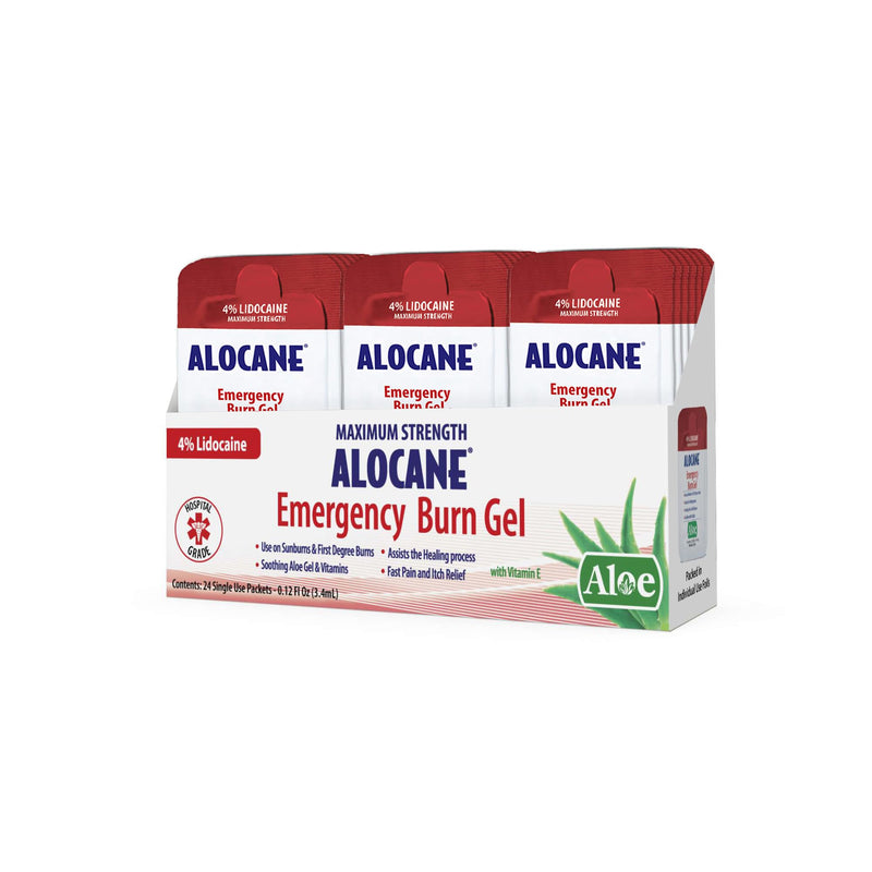 ALOCANE® Emergency Burn Gel Maximum Strength 4% Lidocaine Individual Use Packets,Commercial Grade, for Restaurants, Manufacturing, Other Heat Related Work environments, for Commercial Use Only, 24 Ct - BeesActive Australia