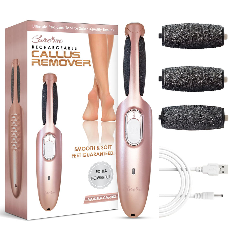 Powerful Electric Callus Remover Wand – Rechargeable Foot File, Grinder & Scrubber - Removes Dead, Hard Skin & Calluses – Best Pedicure Tool for Soft, Smooth Feet for Men & Women (Rose Gold) Rose Gold - BeesActive Australia