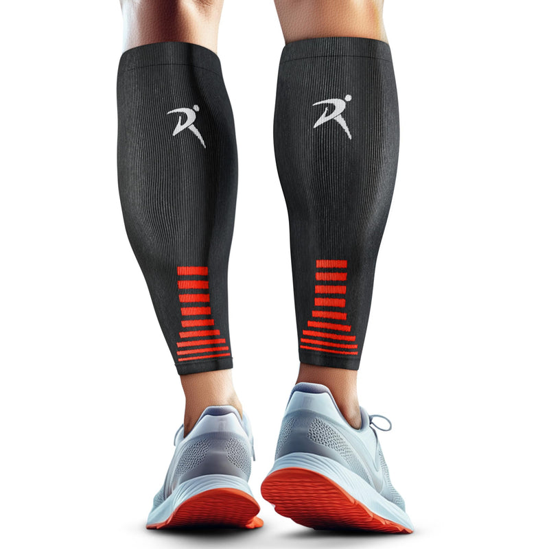 Rymora Calf Compression Sleeves Men Women - Leg Compression Sleeve Footless Socks - Shin Splint Relief Fitness Running Medium Black - BeesActive Australia