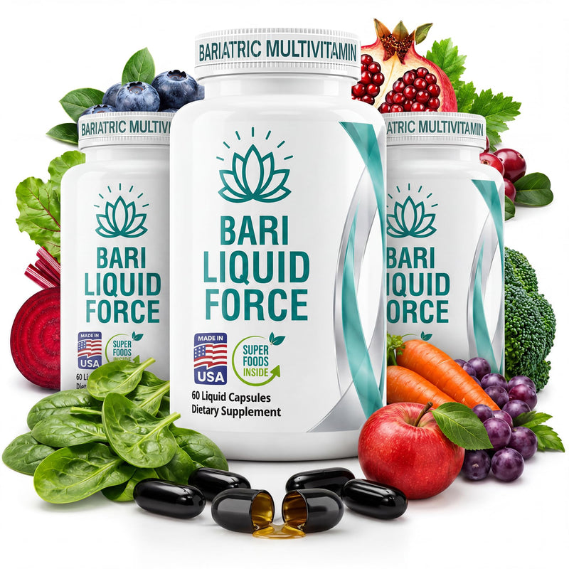 Post Bariatric Multivitamin for Gastric Bypass & Sleeve - 3 Pack | Liquid softgels with iron & 29 nutrients. Fast-absorbing, gentle on sensitive stomachs. 180 count, 3-month supply