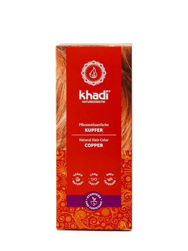 khadi COPPER Natural Hair Color - ranges from copper gold to copper red - plant hair color - 100% herbal & natural - certified cosmetics - 3.5 oz